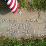 Angelo Carra's Headstone in Mount Olivet Cemetery in Kalamazoo, MI