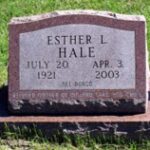 Esther Hale Headstone in Mount Olivet Cemetery in Kalamazoo, MI